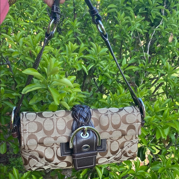 🔥Coach Sufflette Cloth Brown Handbag Hobo L05Q-6280 Y2K vintage purse - Picture 3 of 17